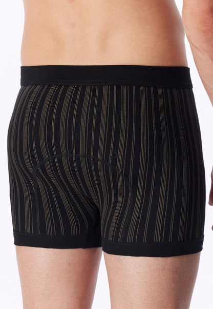 172695-0 Boxers Schiesser côte fine double pack avec braguette noir rayé - Original Classics