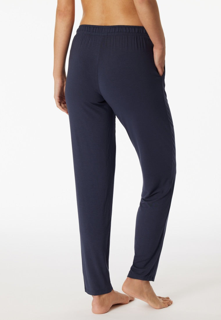 175480-800 Schiesser Pantaloni lunghi / extra lunghi in modal blu - Mix + Relax