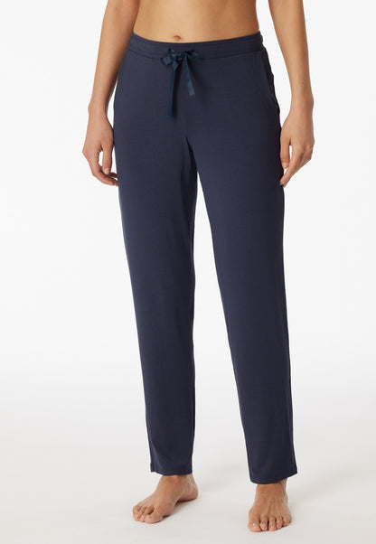175480-800 Schiesser Pantaloni lunghi / extra lunghi in modal blu - Mix + Relax
