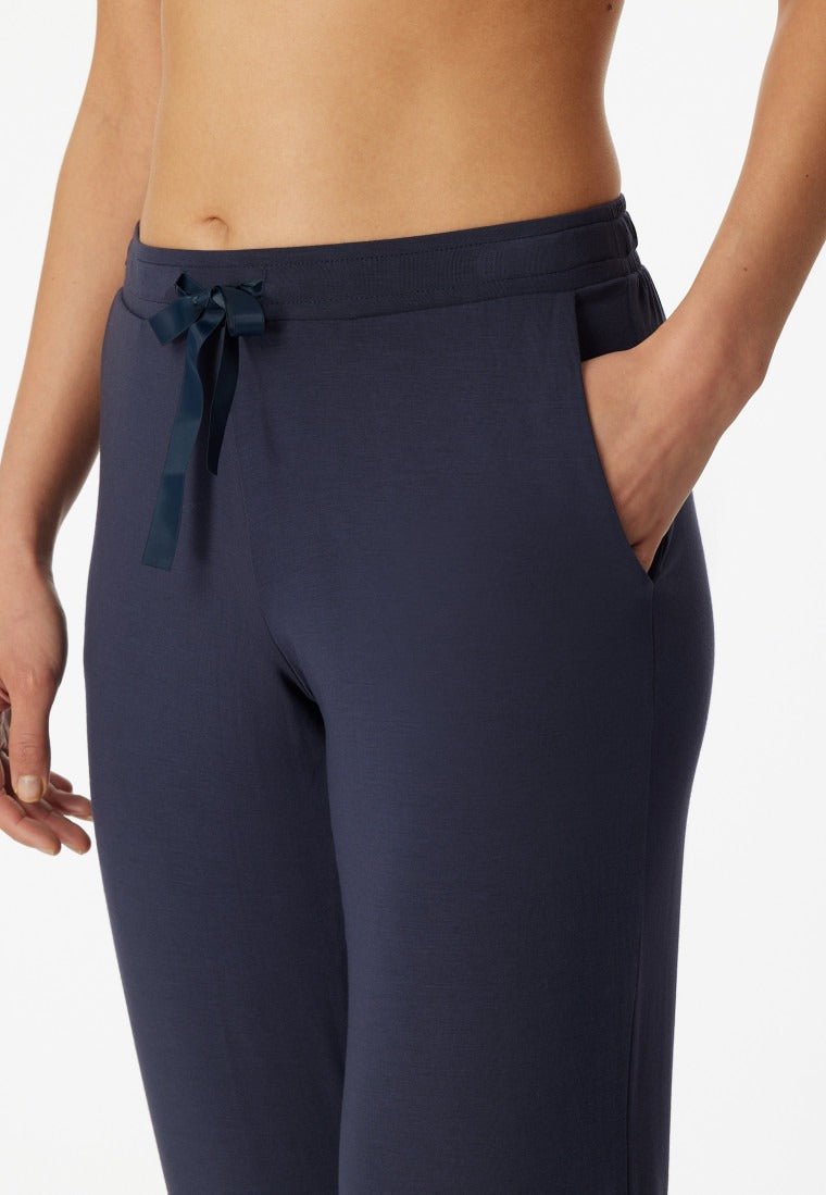 175480-800 Schiesser Pantaloni lunghi / extra lunghi in modal blu - Mix + Relax