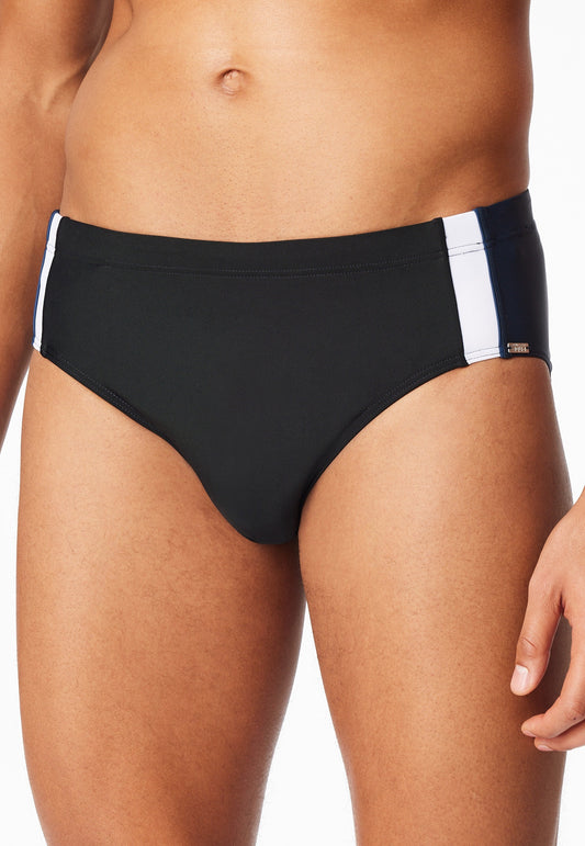 183427-0 Schiesser Swimming trunks jersey key pocket black - aqua