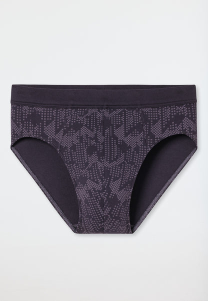 Schiesser Minislip Interlock patterned coal - Fine Interlock