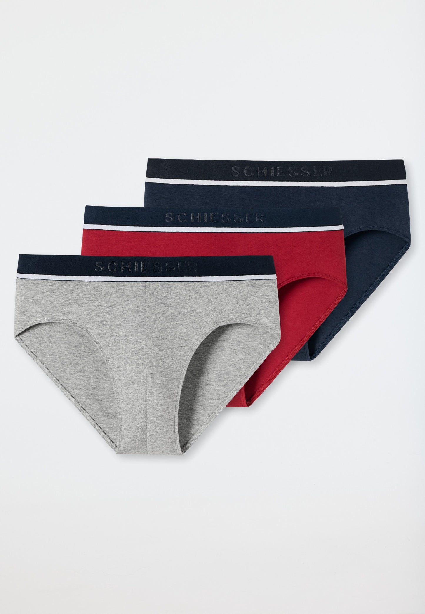 179571-909 Schiesser Rio briefs 3-pack organic cotton woven elastic waistband multicolored - 95/5