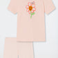 Pyjamas short flower striped rosé - Natural Love