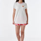 Schlafanzug kurz Organic Cotton Blumen Rüschen off-white - Nightwear
