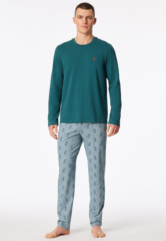 Schiesser Long pyjamas pineapple green - 95/5