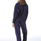 Schlafanzug lang Velour Sterne nachtblau - Nightwear