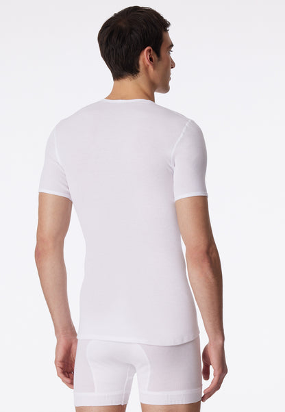 5068-100 Schiesser Shirt short sleeve double ribbed white - Original Classics