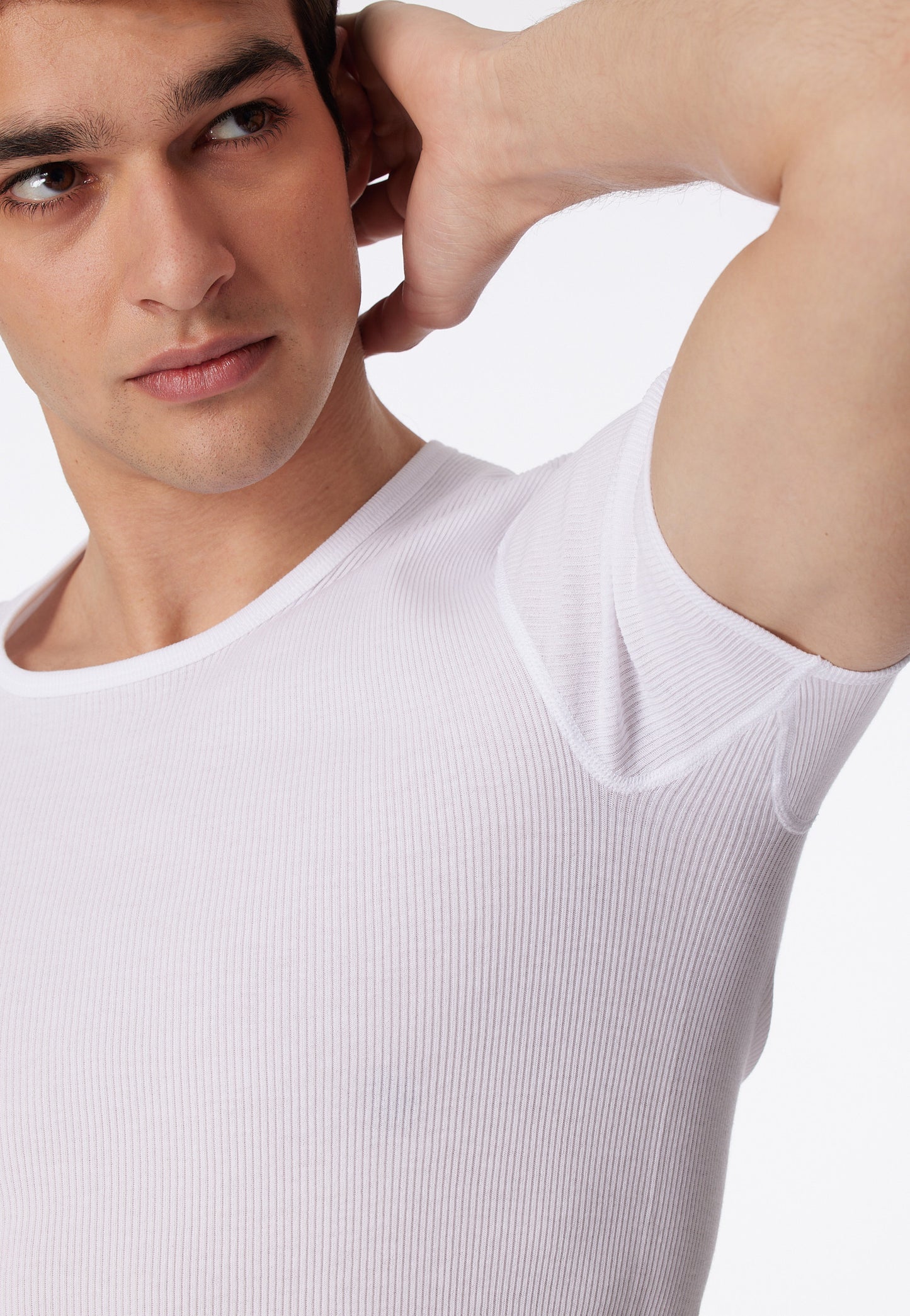 5068-100 Schiesser Shirt short sleeve double ribbed white - Original Classics