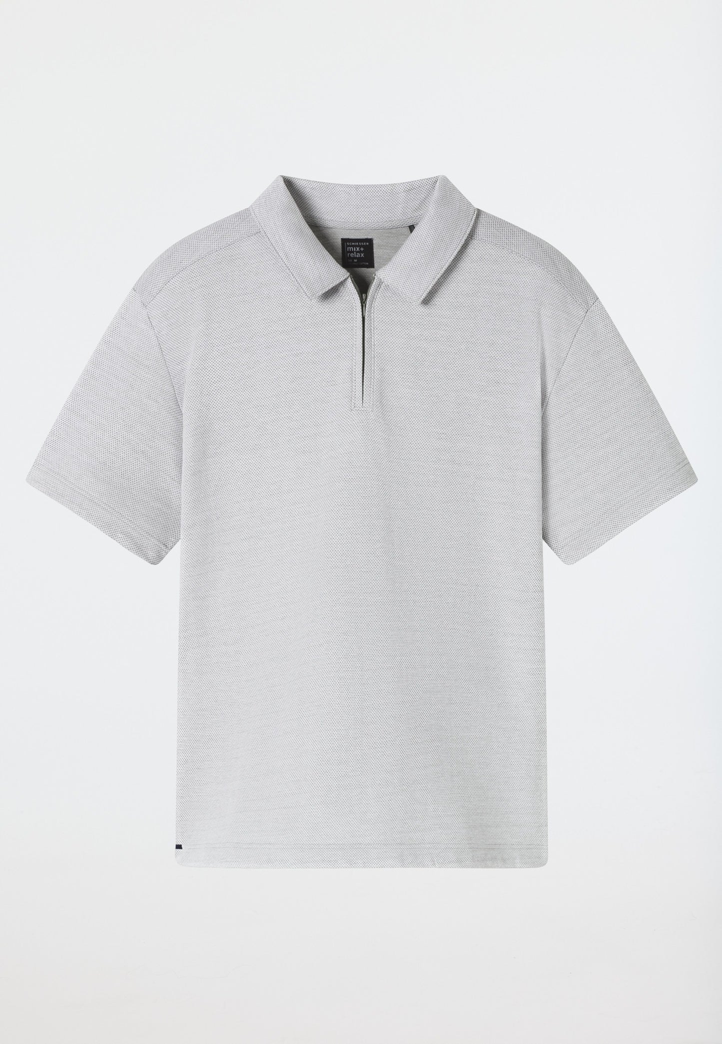 Schiesser Shirt short sleeve jacquard zip fastener jade - Mix+Relax