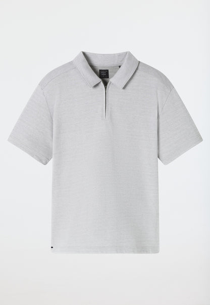 Schiesser Shirt short sleeve jacquard zip fastener jade - Mix+Relax