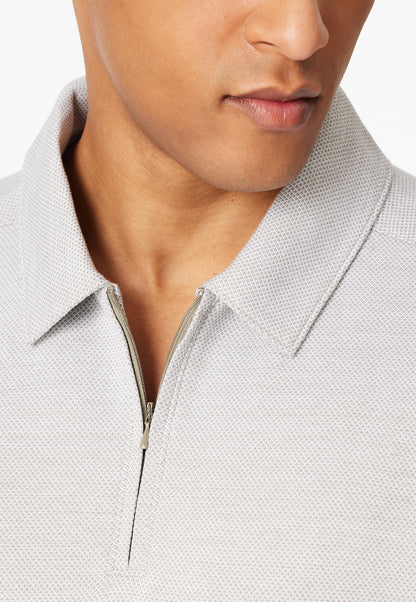 Schiesser Shirt short sleeve jacquard zip fastener jade - Mix+Relax