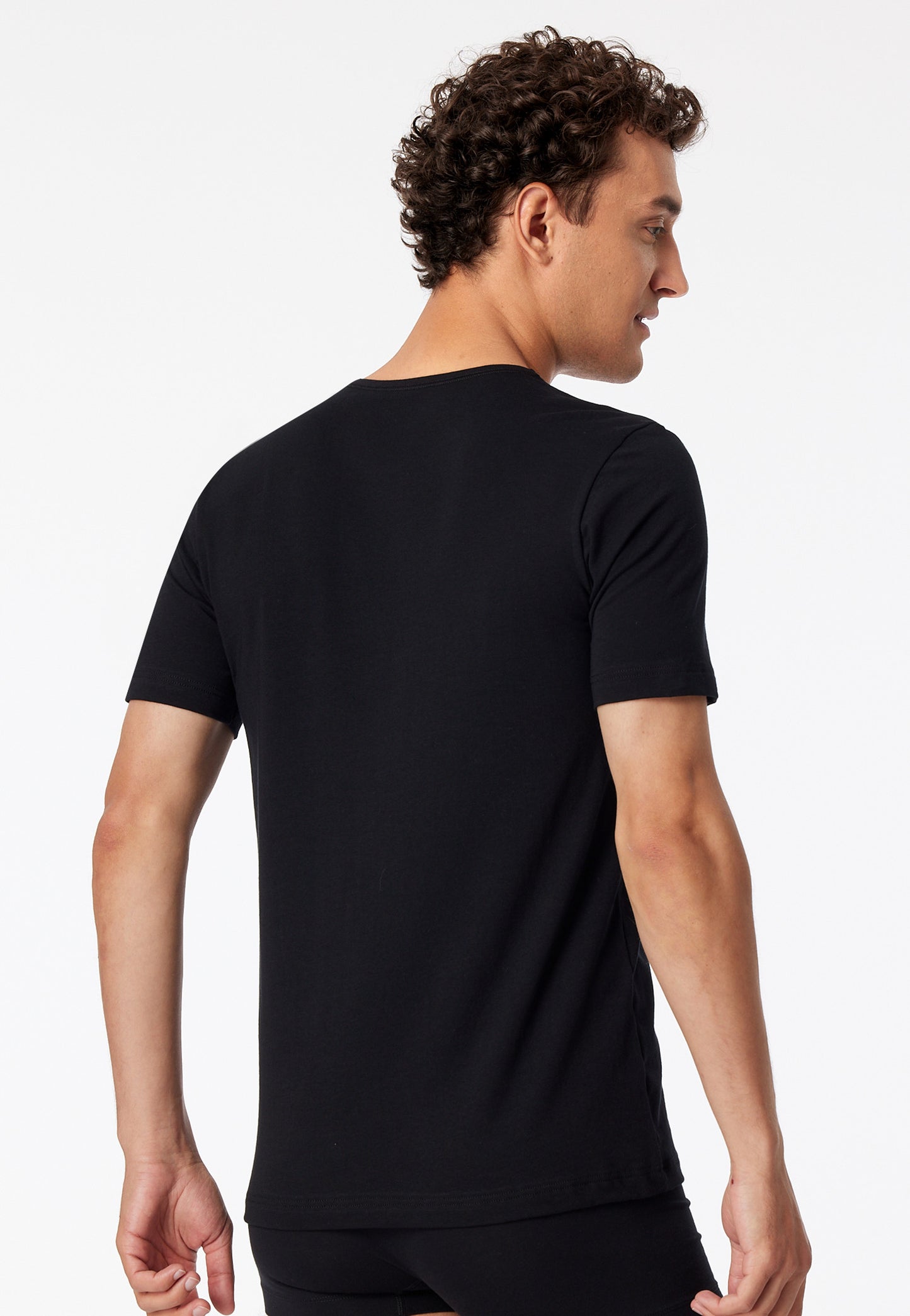 174997-0 Schiesser Shirts short-sleeved 2-pack organic cotton round neck black - 95/5