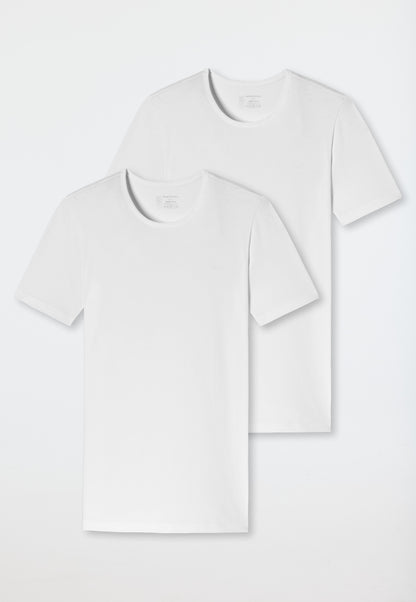 174997-100 Schiesser Shirts short-sleeved 2-pack organic cotton crew neck white - 95/5