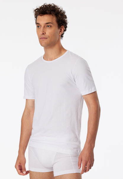 174997-100 Schiesser Shirts short-sleeved 2-pack organic cotton crew neck white - 95/5