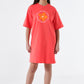 Sleepshirt short sleeve Organic Cotton flower red - Nightwear