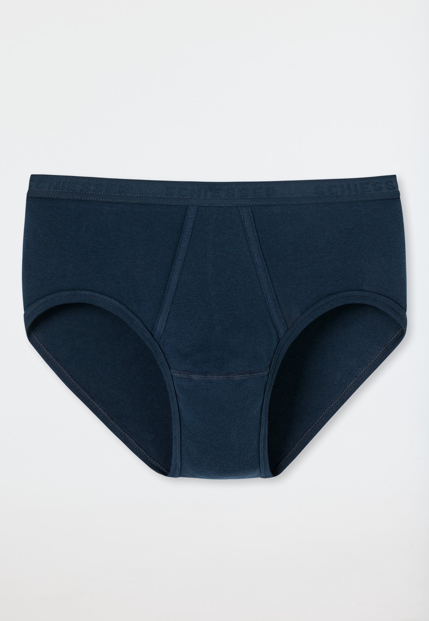 5128-815 Schiesser Sport briefs with fly, fine rib, navy blue - Original Classics