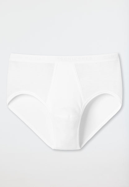 5128-100 Schiesser Sport briefs with fly, fine rib, white - Original Classics