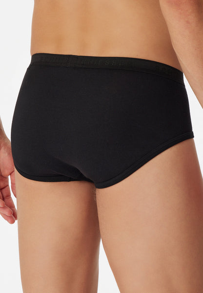 5136-0 Schiesser Sports briefs 2-pack with fly fine rib black - Original Feinripp