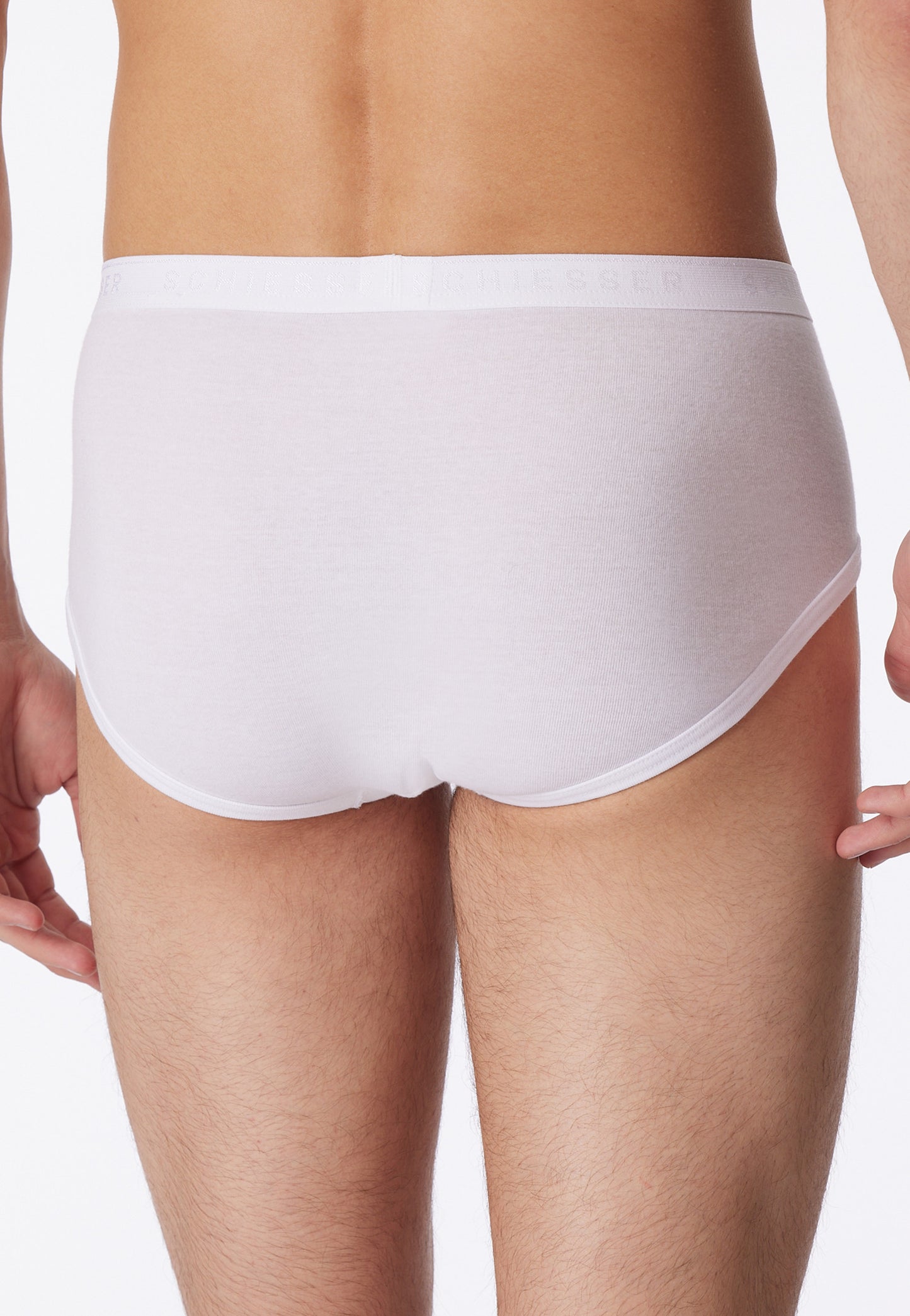 5136-100 Schiesser Sport briefs, 2-pack, with fly, fine rib, white - Original Fine Rib