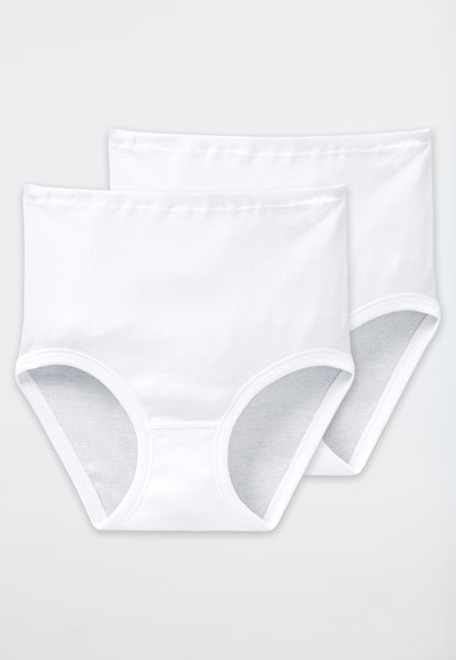 5-100 Schiesser Waist panties, 2-pack, fine rib, white - Original Fine Rib