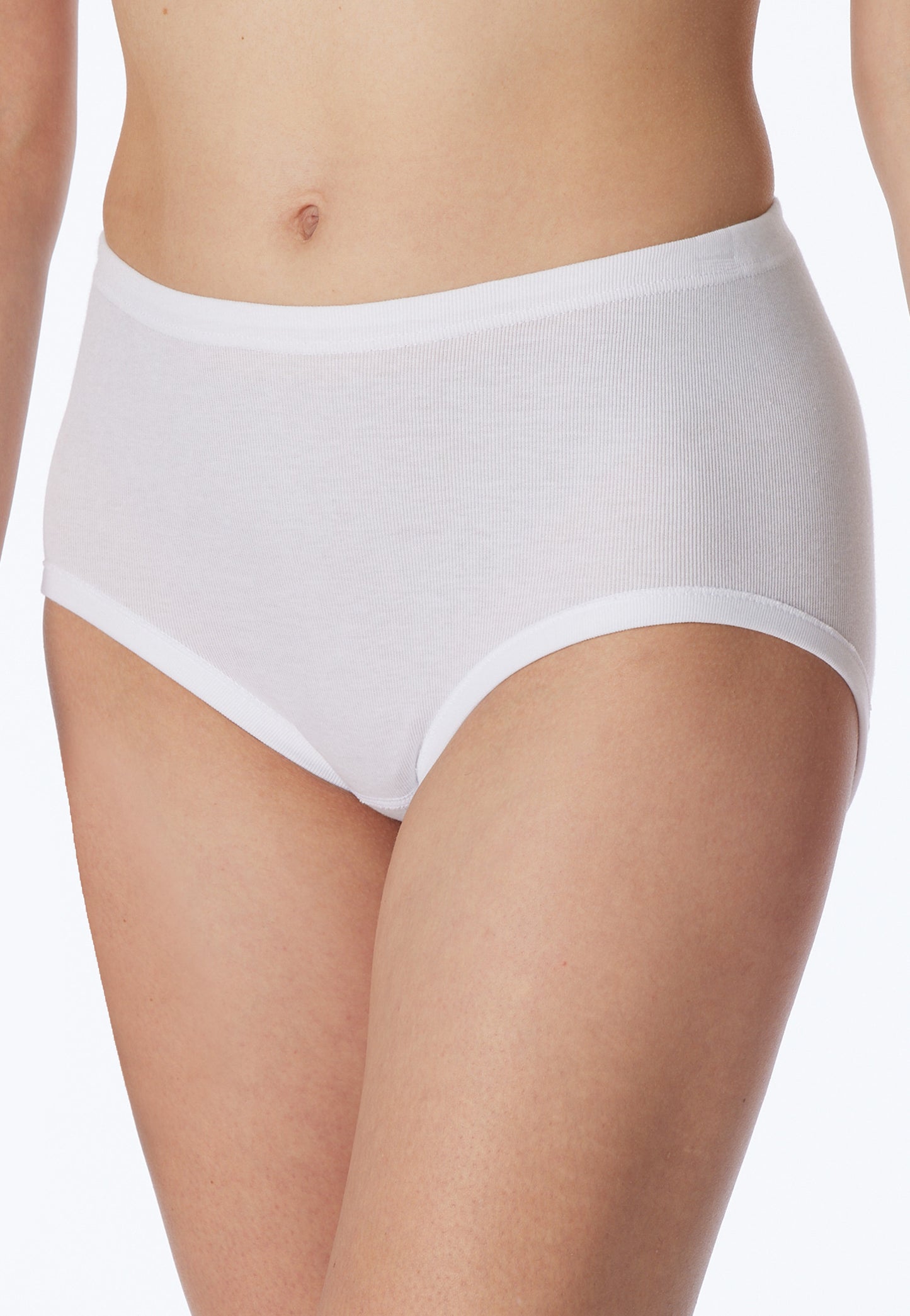 5-100 Schiesser Waist panties, 2-pack, fine rib, white - Original Fine Rib