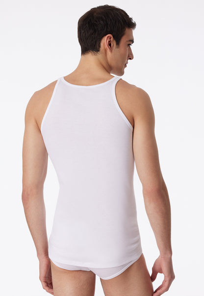 5120-100 Schiesser Fine ribbed white undershirt - Original fine ribbed