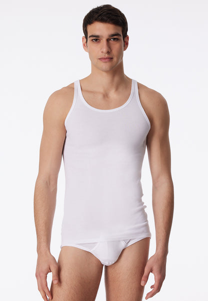 5120-100 Schiesser Fine ribbed white undershirt - Original fine ribbed