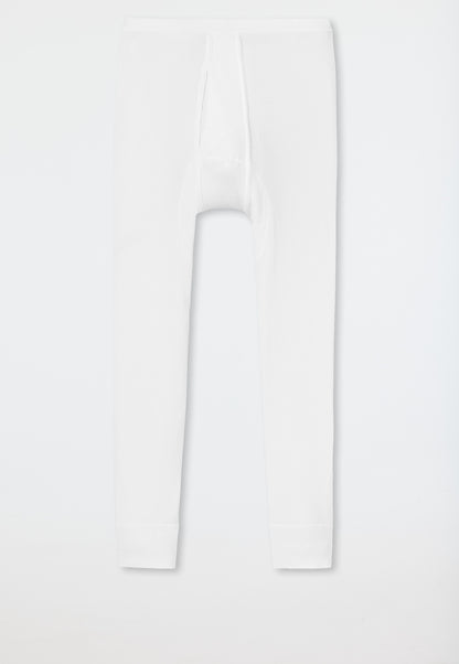 5049-100 Schiesser Underwear 3/4 length with fly white - Original double rib