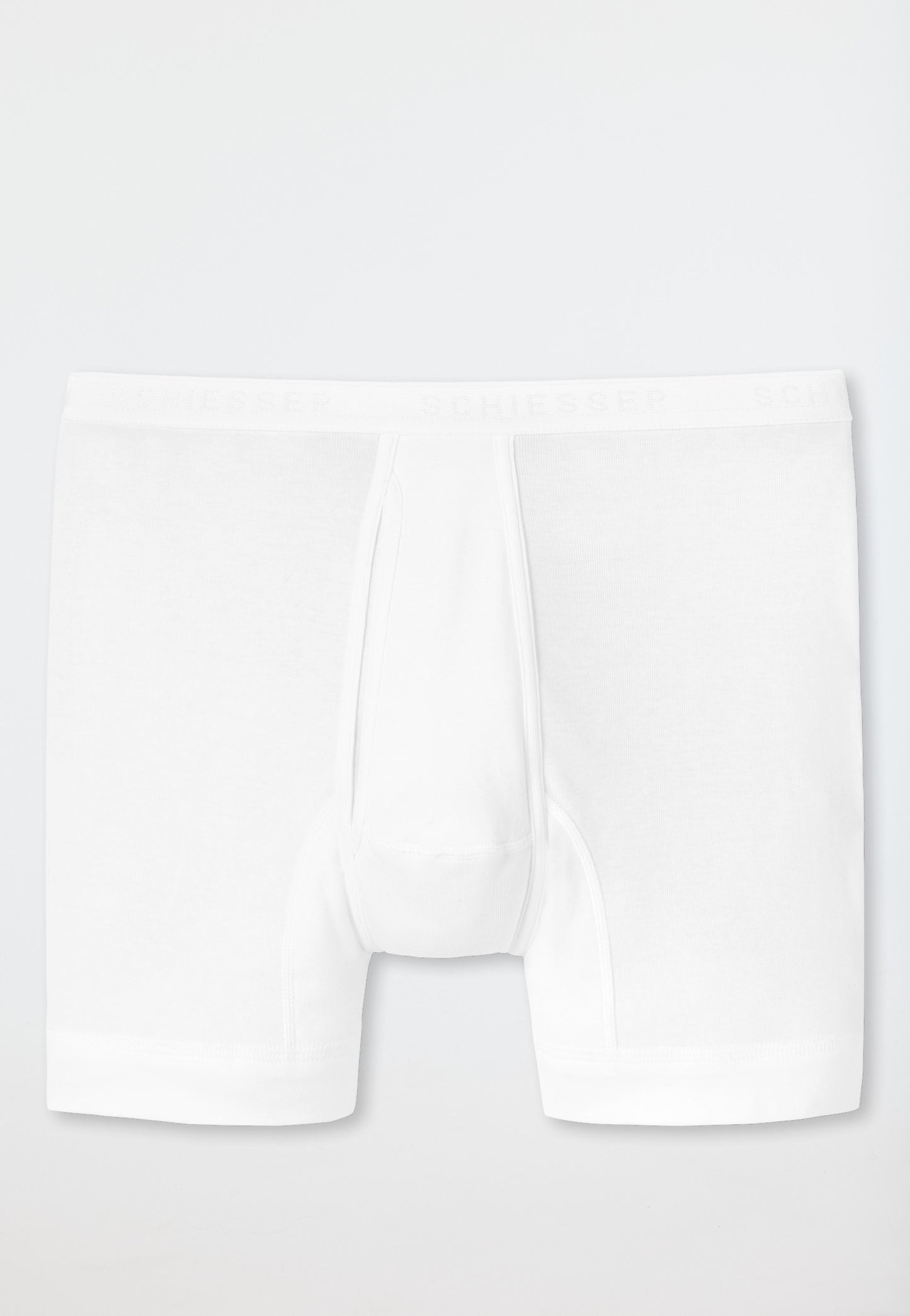 5131-100 Schiesser Underpants, short, with fly, fine rib, white - Original Fine Rib