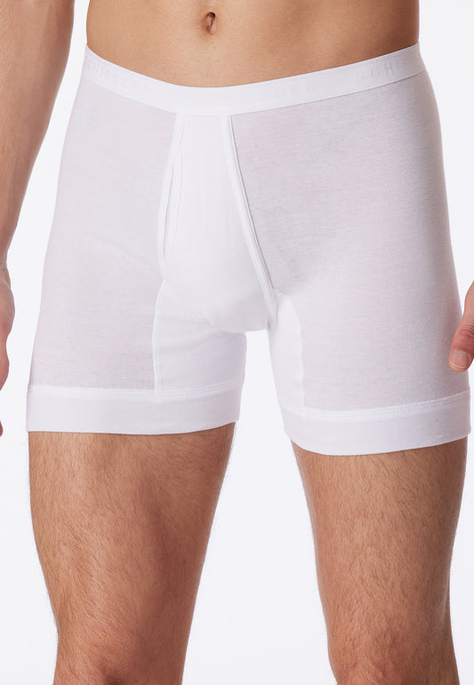 5131-100 Schiesser Underpants, short, with fly, fine rib, white - Original Fine Rib