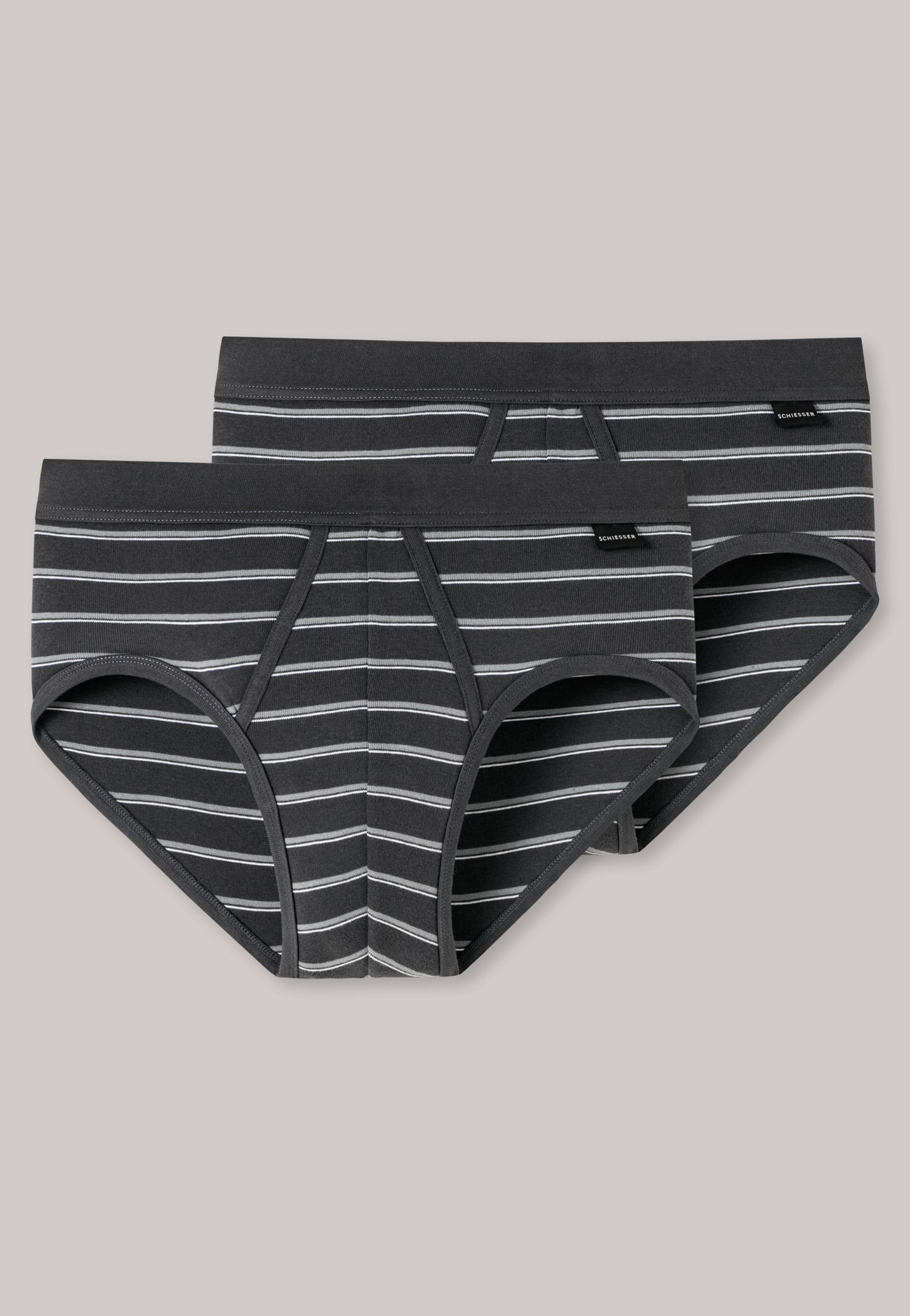 Sports fine rib double pack with fly anthracite striped - Original Classics