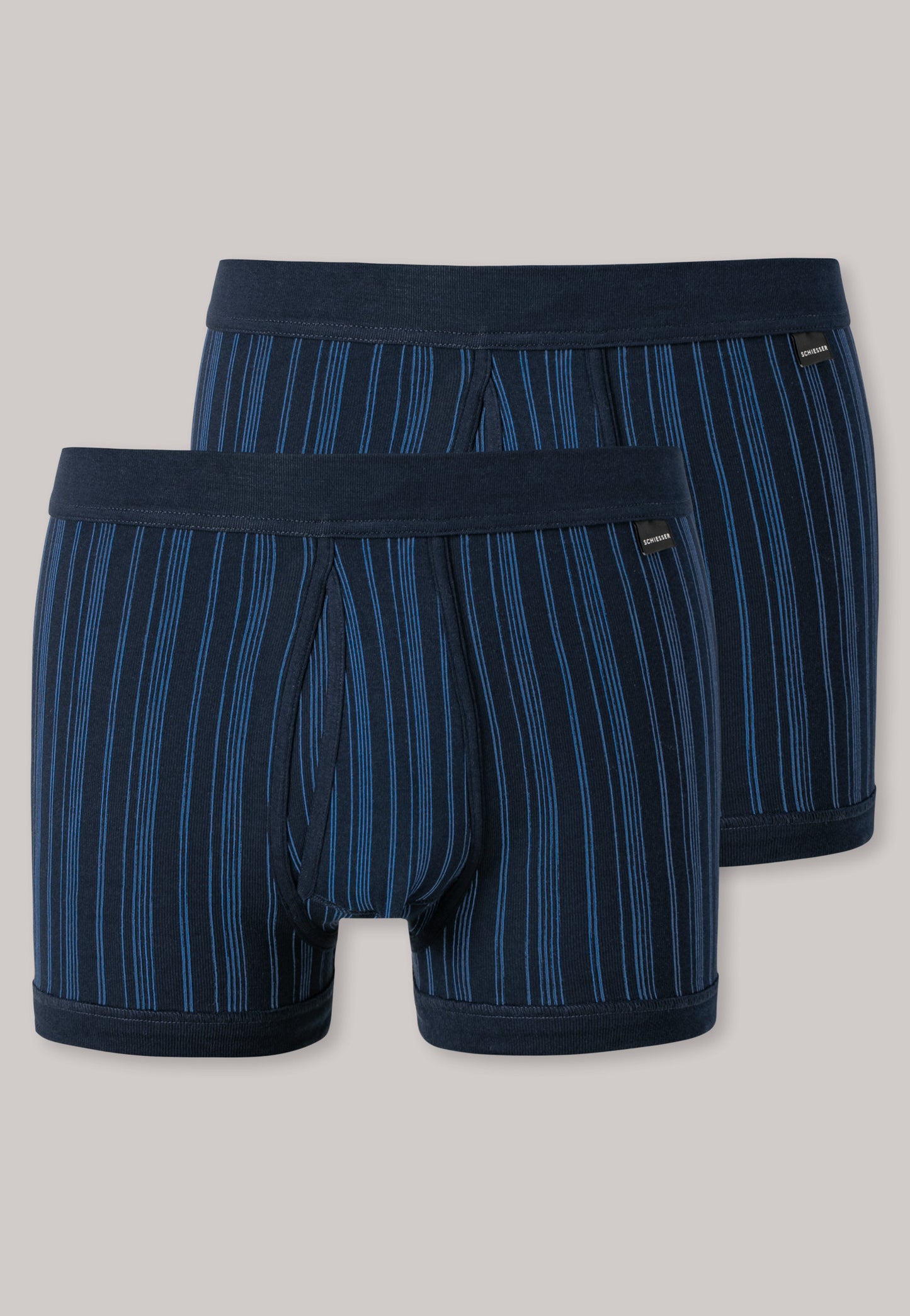 Pantalon court tissu côtelé lot de 2 avec ouverture bleu foncé rayé - Original Classics