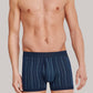Boxer briefs fine rib double pack with fly-front dark blue striped - Original Classics