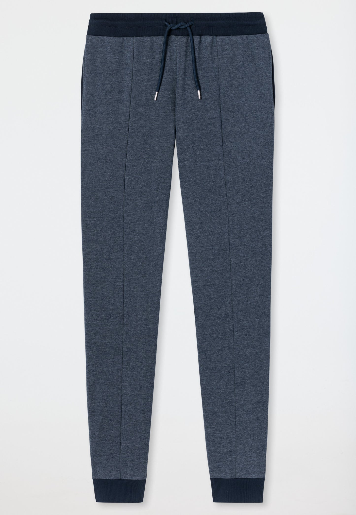 Pantalon Tencel ourlets bleu foncé à motifs - Mix & Relax