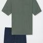 Pyjama court poche poitrine ronds jade - Essentials Nightwear