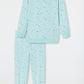 Pajamas long terrycloth cuffs stars mint - Girls World