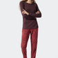 Pajamas long interlock cuffs piping multicolored - Contemporary Nightwear