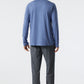Pajamas long button placket herringbone pattern denim blue/dark blue - Fashion Nightwear