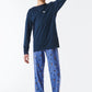 Pyjama long ourlets coton bio chien skateboard indigo - Natural Rythm