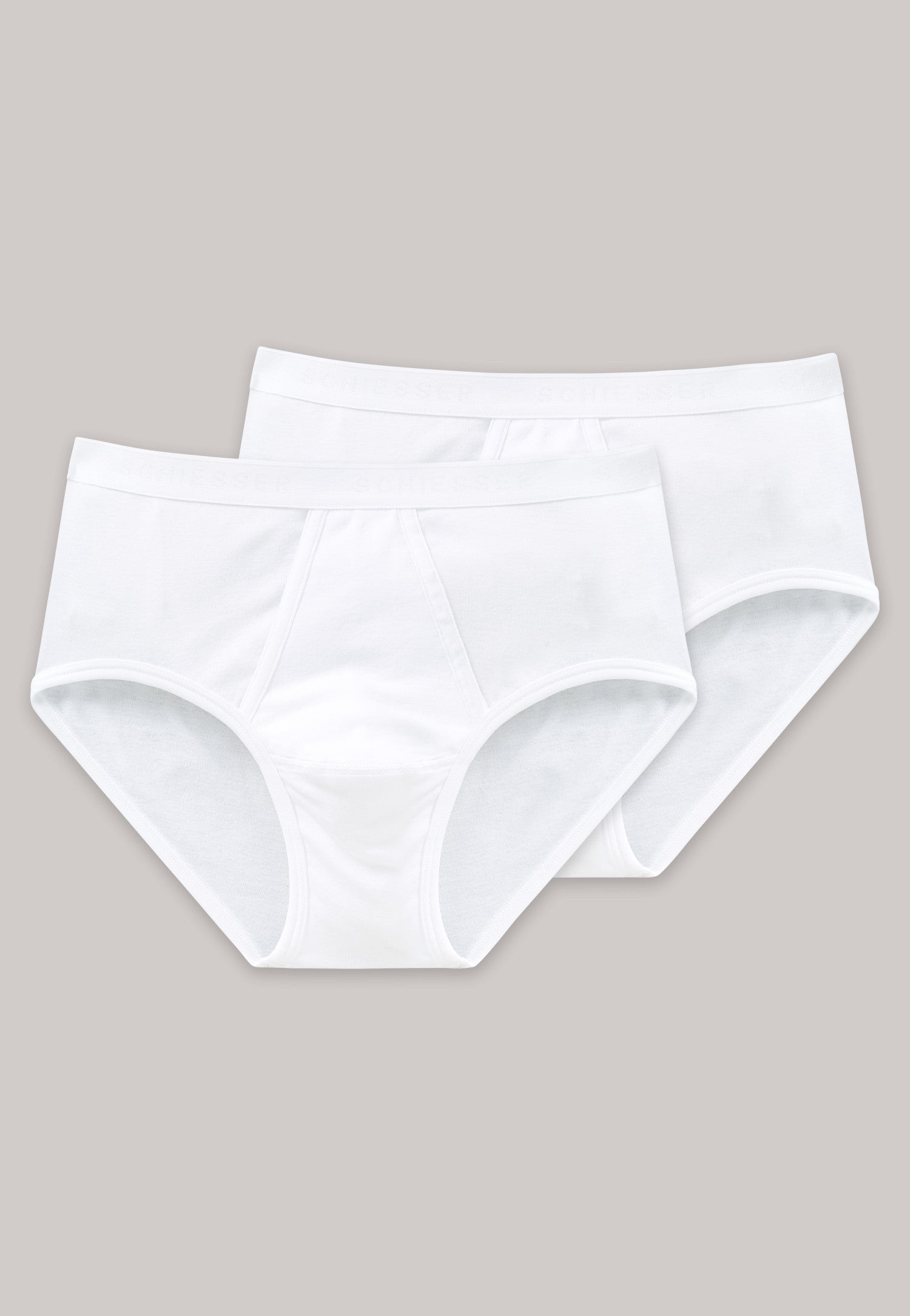Sport briefs, 2-pack, with fly, fine rib, white - Original Fine Rib –  Lingerie Wolf