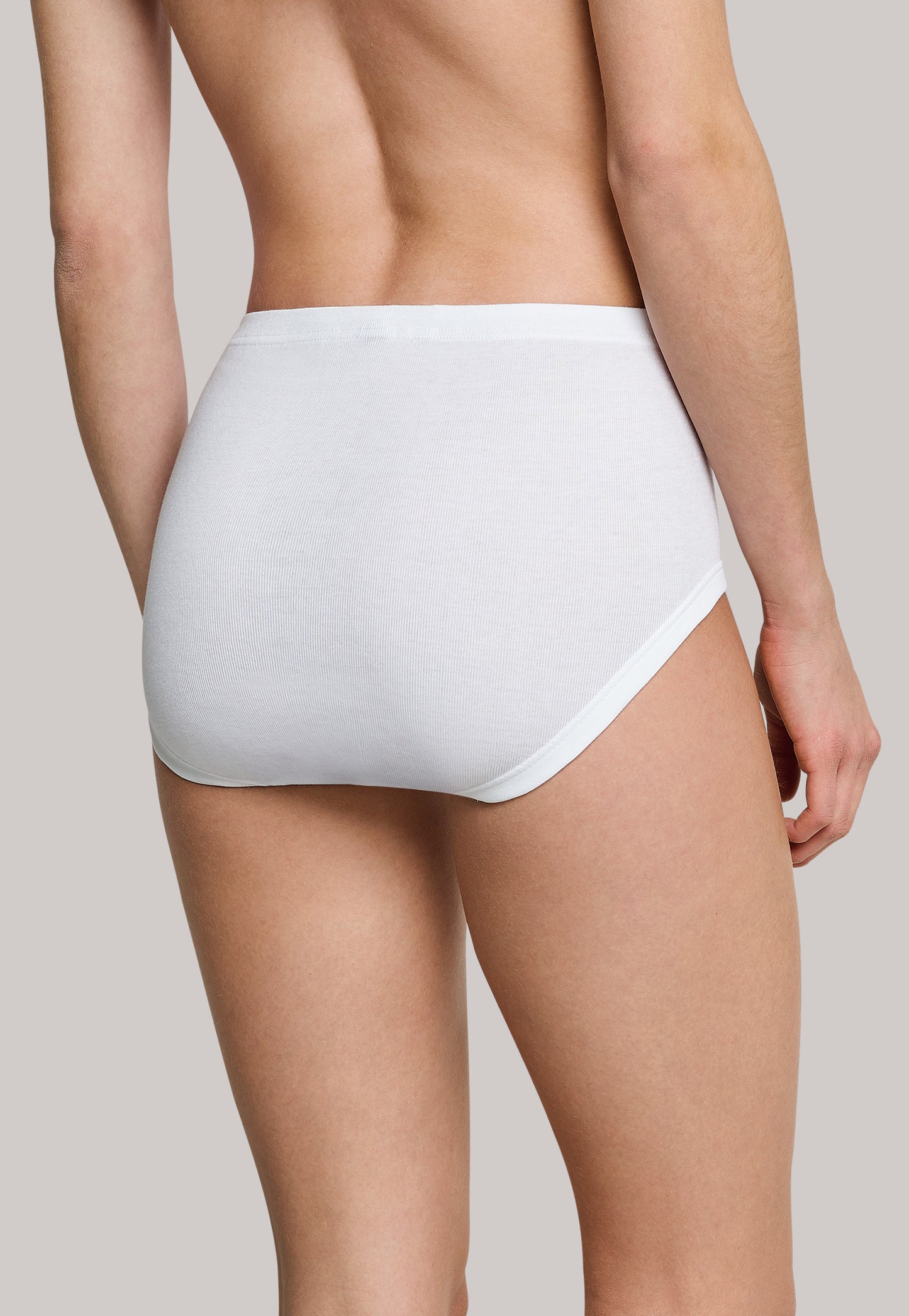 Waist panties, 2-pack, fine rib, white - Original Fine Rib