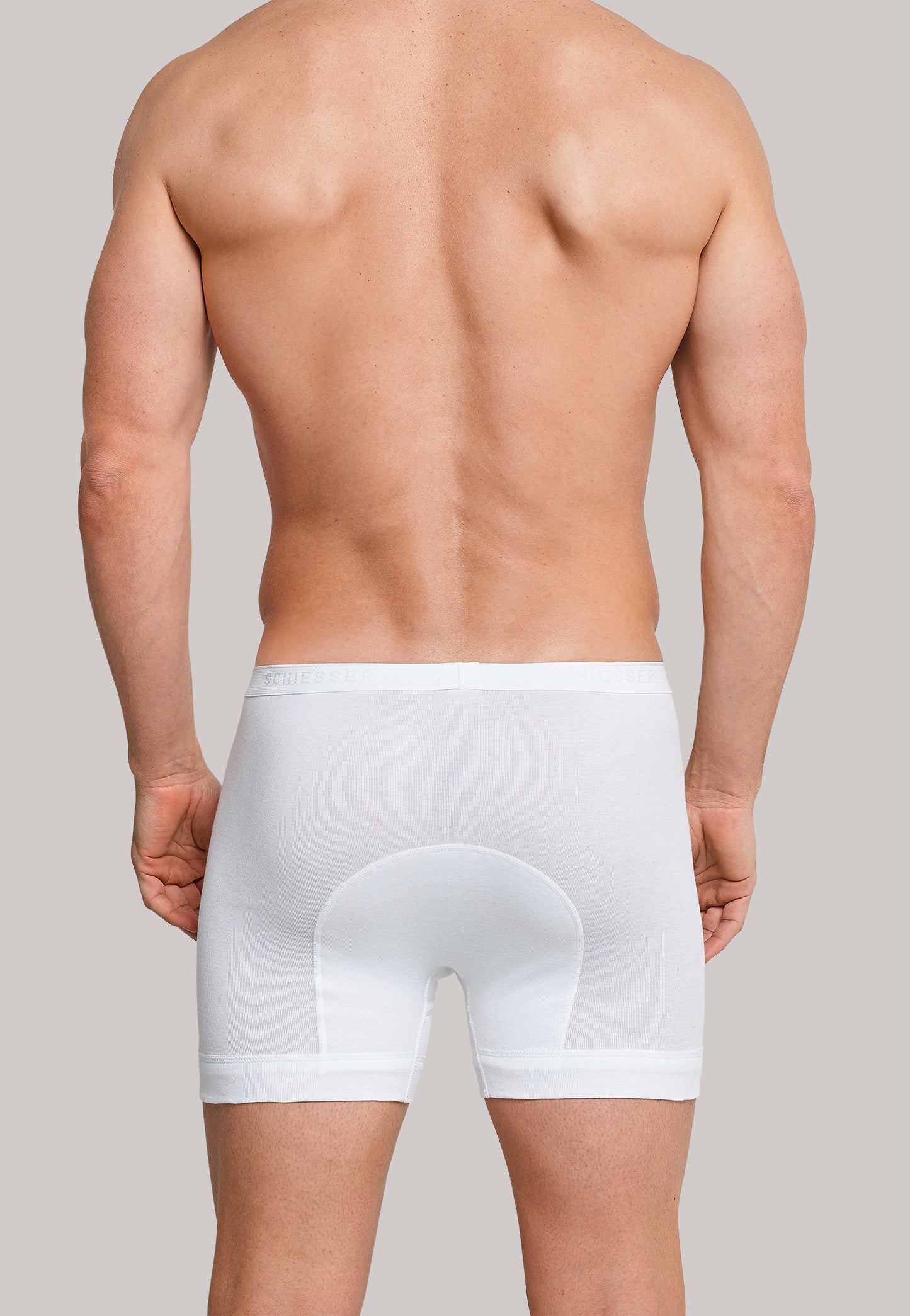 Underpants, short, with fly, fine rib, white - Original Fine Rib